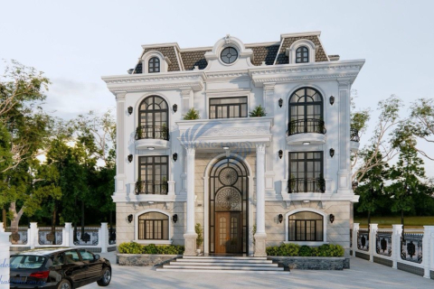 Thiết kế thi công nhà tân cổ điển mái mansard tại Bắc Ninh